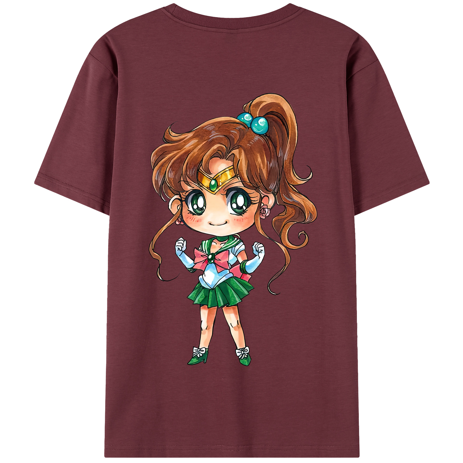 （画像用） 美少女戦士セーラームーン 木野 まこと きの まこと Sailor Moon Kino Makoto （セーラージュピター；Sailor Jupiter） 綿100％半袖Tシャツ（背面プリント）